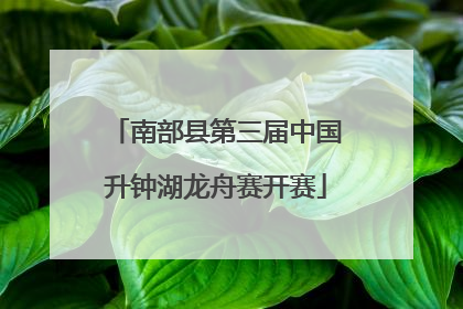 南部县第三届中国升钟湖龙舟赛开赛