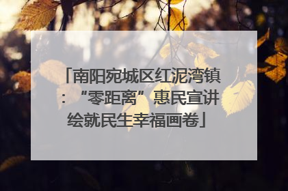 南阳宛城区红泥湾镇：“零距离”惠民宣讲 绘就民生幸福画卷