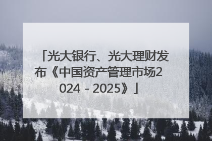 光大银行、光大理财发布《中国资产管理市场2024－2025》