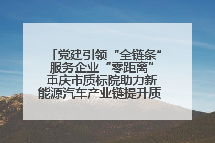党建引领“全链条” 服务企业“零距离” 重庆市质标院助力新能源汽车产业链提升质量管理水平