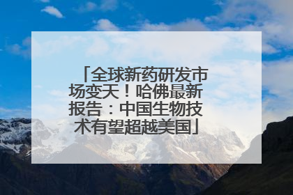 全球新药研发市场变天！哈佛最新报告：中国生物技术有望超越美国