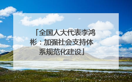 全国人大代表李鸿彬：加强社会支持体系规范化建设