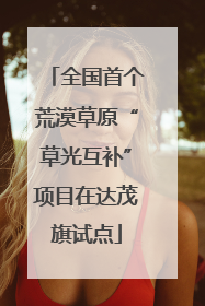 全国首个荒漠草原“草光互补”项目在达茂旗试点
