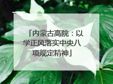 内蒙古高院：以学正风落实中央八项规定精神