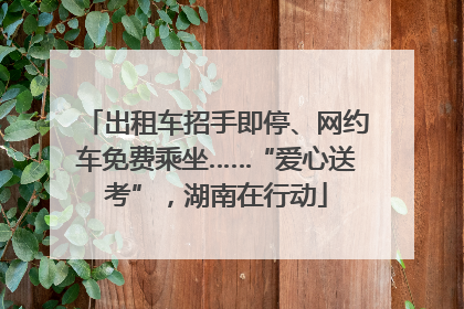 出租车招手即停、网约车免费乘坐……“爱心送考”，湖南在行动