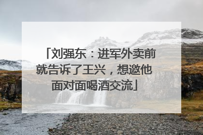刘强东：进军外卖前就告诉了王兴，想邀他面对面喝酒交流