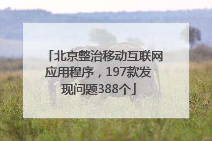 北京整治移动互联网应用程序，197款发现问题388个