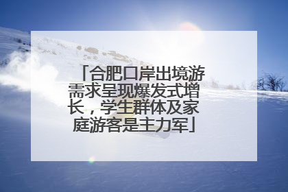 合肥口岸出境游需求呈现爆发式增长，学生群体及家庭游客是主力军