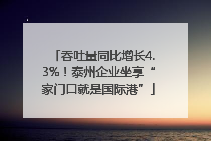 吞吐量同比增长4.3%！泰州企业坐享“家门口就是国际港”