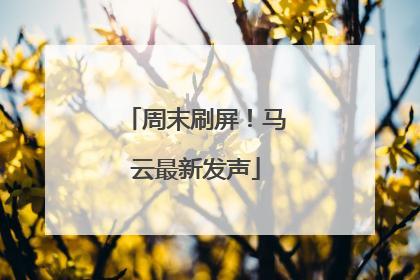 周末刷屏！马云最新发声