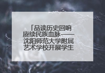 品读历史回响 赓续民族血脉——沈阳师范大学附属艺术学校开展学生主题教育活动