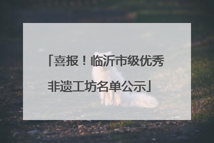 喜报！临沂市级优秀非遗工坊名单公示
