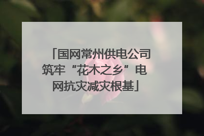 国网常州供电公司筑牢“花木之乡”电网抗灾减灾根基