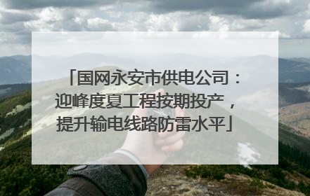 国网永安市供电公司：迎峰度夏工程按期投产，提升输电线路防雷水平