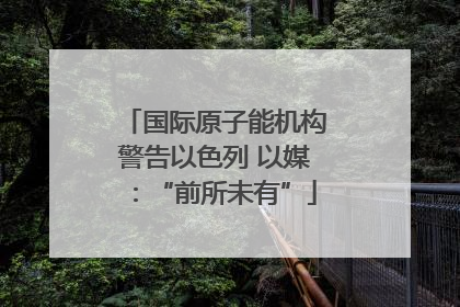 国际原子能机构警告以色列 以媒：“前所未有”