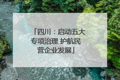 四川：启动五大专项治理 护航民营企业发展
