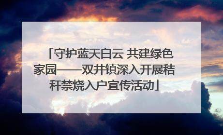 守护蓝天白云 共建绿色家园——双井镇深入开展秸秆禁烧入户宣传活动