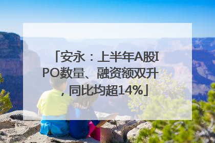 安永：上半年A股IPO数量、融资额双升，同比均超14%