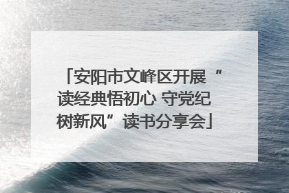 安阳市文峰区开展“读经典悟初心 守党纪树新风”读书分享会