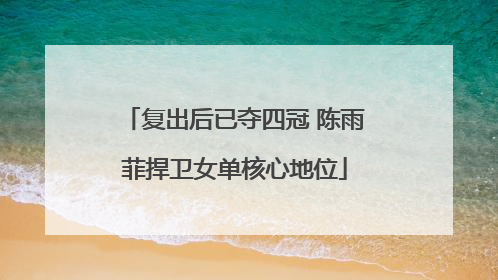 复出后已夺四冠 陈雨菲捍卫女单核心地位