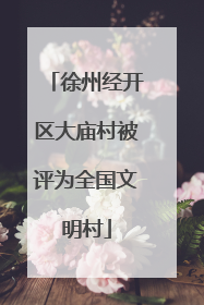 徐州经开区大庙村被评为全国文明村
