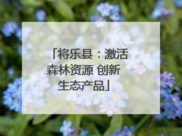 将乐县：激活森林资源 创新生态产品