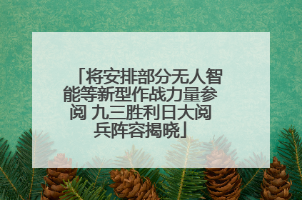 将安排部分无人智能等新型作战力量参阅 九三胜利日大阅兵阵容揭晓