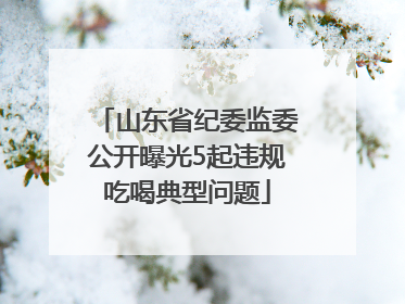 山东省纪委监委公开曝光5起违规吃喝典型问题