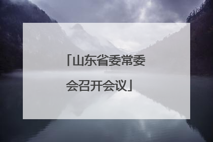 山东省委常委会召开会议