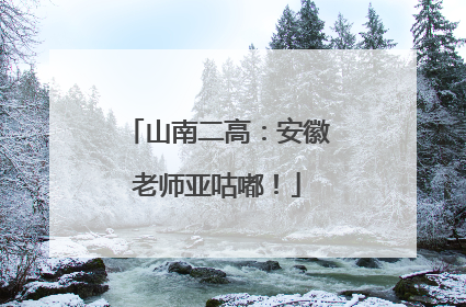 山南二高：安徽老师亚咕嘟！
