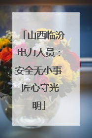 山西临汾电力人员：安全无小事 匠心守光明