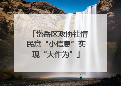 岱岳区政协社情民意“小信息”实现“大作为”