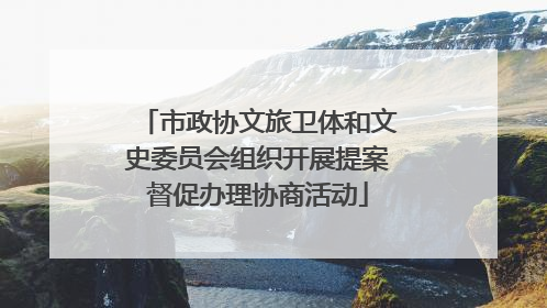 市政协文旅卫体和文史委员会组织开展提案督促办理协商活动