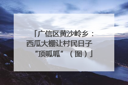 广信区黄沙岭乡：西瓜大棚让村民日子“顶呱呱”（图）