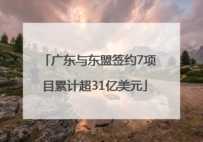 广东与东盟签约7项目累计超31亿美元