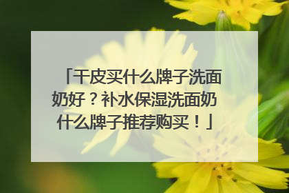干皮买什么牌子洗面奶好？补水保湿洗面奶什么牌子推荐购买！