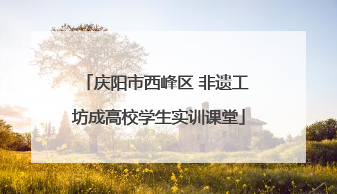 庆阳市西峰区 非遗工坊成高校学生实训课堂