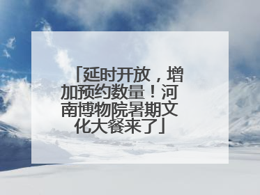 延时开放，增加预约数量！河南博物院暑期文化大餐来了