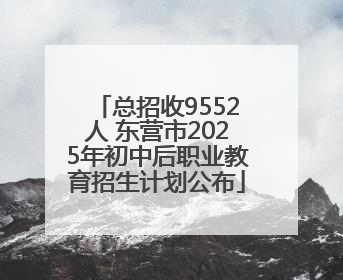 总招收9552人 东营市2025年初中后职业教育招生计划公布