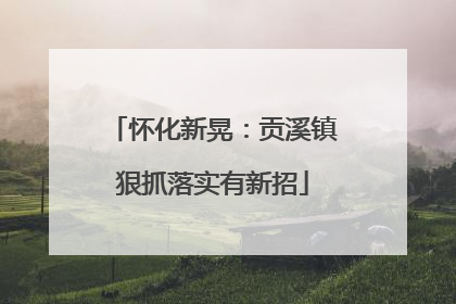 怀化新晃：贡溪镇狠抓落实有新招