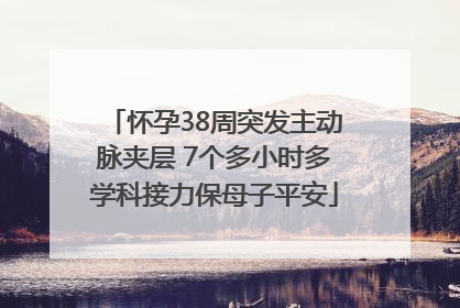 怀孕38周突发主动脉夹层 7个多小时多学科接力保母子平安