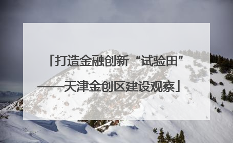 打造金融创新“试验田”——天津金创区建设观察