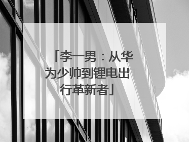李一男：从华为少帅到锂电出行革新者