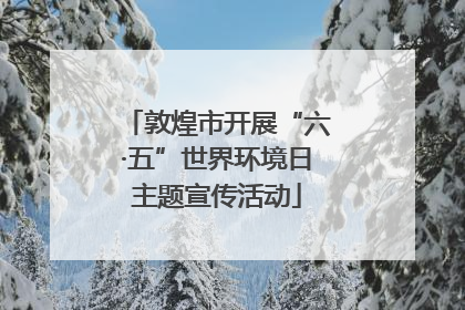 敦煌市开展“六·五”世界环境日主题宣传活动