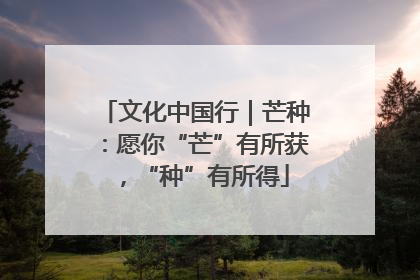 文化中国行｜芒种：愿你“芒”有所获，“种”有所得