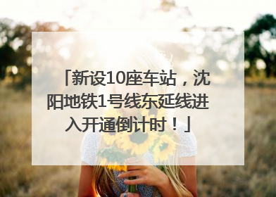 新设10座车站，沈阳地铁1号线东延线进入开通倒计时！