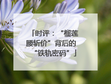 时评：“榴莲腰斩价”背后的“铁轨密码”
