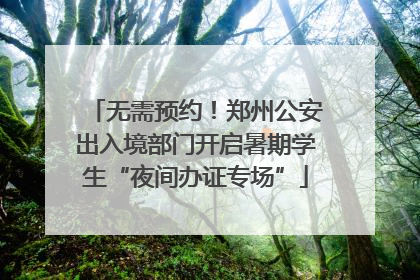 无需预约！郑州公安出入境部门开启暑期学生“夜间办证专场”
