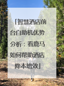智慧酒店前台自助机优势分析：看鹿马如何帮助酒店降本增效