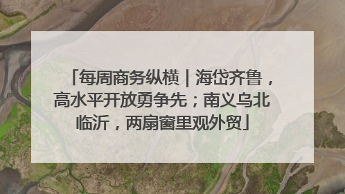 每周商务纵横｜海岱齐鲁，高水平开放勇争先；南义乌北临沂，两扇窗里观外贸